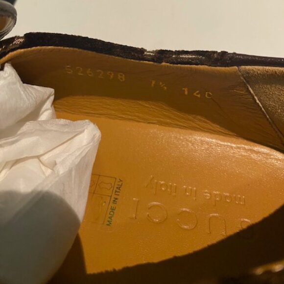 Gucci Quentin Brown Velvet GG Horsebit Loafers Size 7.5 - Picture 6 of 7
